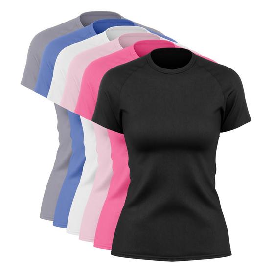 Imagem de Kit 6 Blusas Feminina Dry Academia Camiseta Camisa Esporte