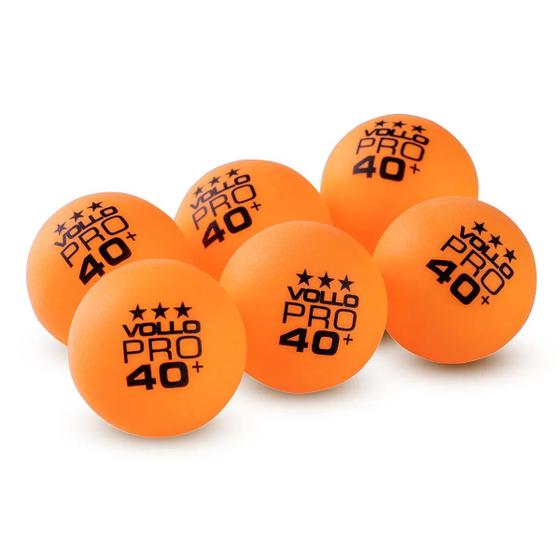 Imagem de Kit 6 Bolas de Tênis de Mesa Vollo Laranja 3 Estrelas Com 6 Unidades - Ref VT612-3