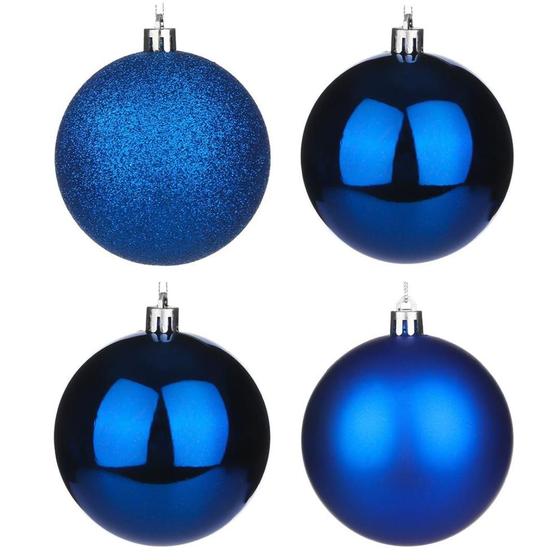 Imagem de Kit 6 Bolas Para Árvore De Natal 8cm Grande Azul Decoração