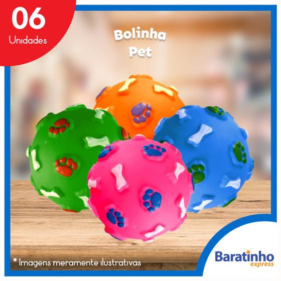 Imagem de Kit 6 Bolinhas Anti Stress Brinquedo Mordedor Pet Cachorro