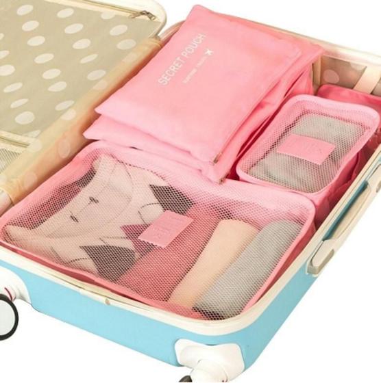 Kit 6 Bolsa De Armazenamento De Bagagem/Organizador/Necessaire De Mala Menor preço em Kit 6 Bolsa De Armazenamento De Bagagem/Organizador/Necessaire De Mala