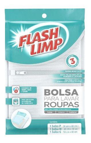 Imagem de Kit 6 Bolsa Saco Para Lavar Roupas Lava Facil 3 Tamanhos -  Flash Limp