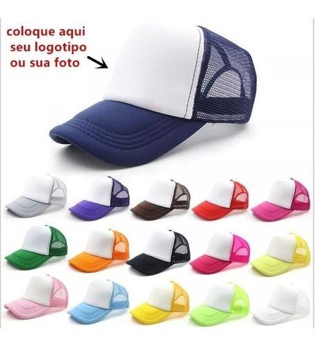 Imagem de Kit 6 Bonés Boné Bone Trucker Tela Estilo Aba Curva Serve