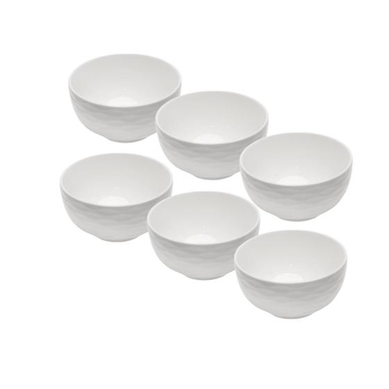 Imagem de Kit 6 Bowl Tigela Porcelana Branca Cumbuca Pote Sobremesa