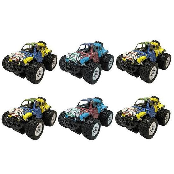 Imagem de Kit 6 Brinquedos Carrinho De Fricção 4Wd Off Road Grafite