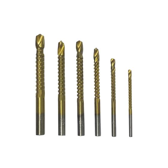 Imagem de Kit 6 Brocas Espiral Corte Lateral Madeira Plástico Metal