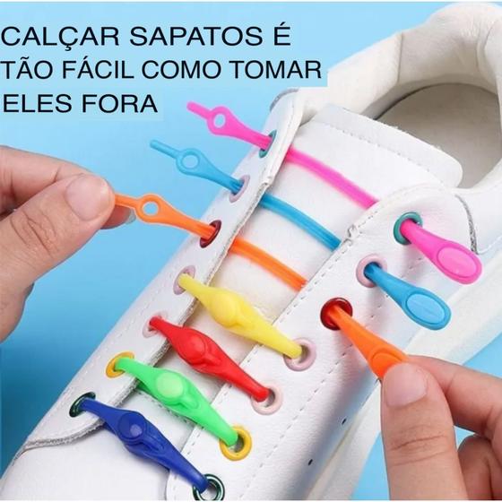 Imagem de Kit 6 Cadarços de Silicone Coloridos - Flexíveis e Duráveis