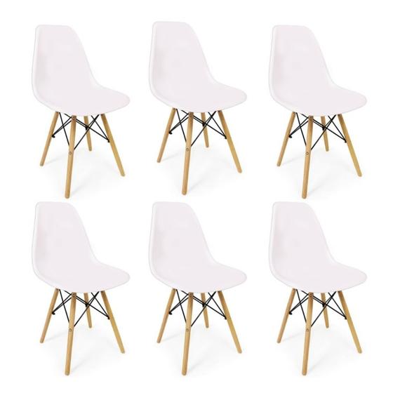 Imagem de Kit 6 Cadeiras Charles Eames Wood Design Eiffel Coloridas