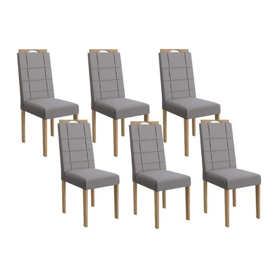 Imagem de Kit 6 Cadeiras de Cozinha 2CAD150EA 6 Un Eucalipto/Suede Cinza Titanio A050 - Kappesberg