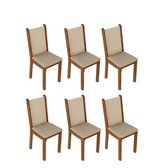 Imagem de Kit 6 Cadeiras de Jantar 4291 Madesa Rustic/Crema/Pérola