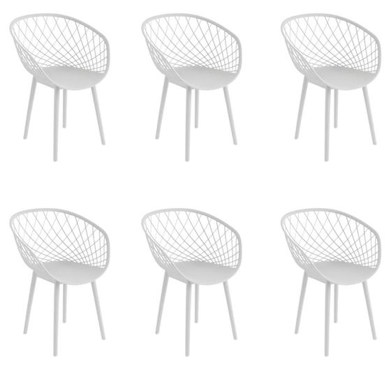 Imagem de Kit 6 Cadeiras De Jantar Eames Clarice Premium Branca