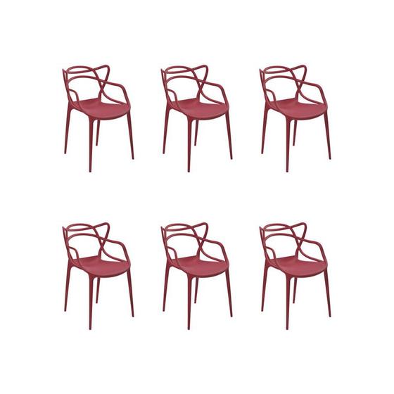 Imagem de Kit 6 Cadeiras Jantar Allegra Cereja Polipropileno Rivatti
