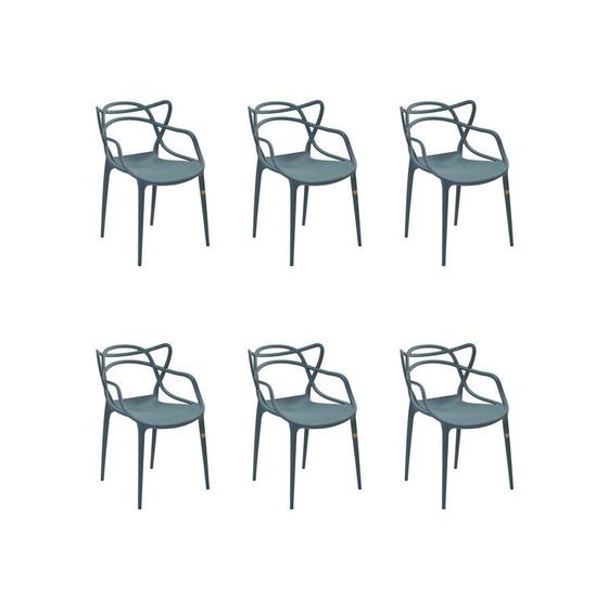Imagem de Kit 6 Cadeiras Jantar Allegra Verde Petróleo PP