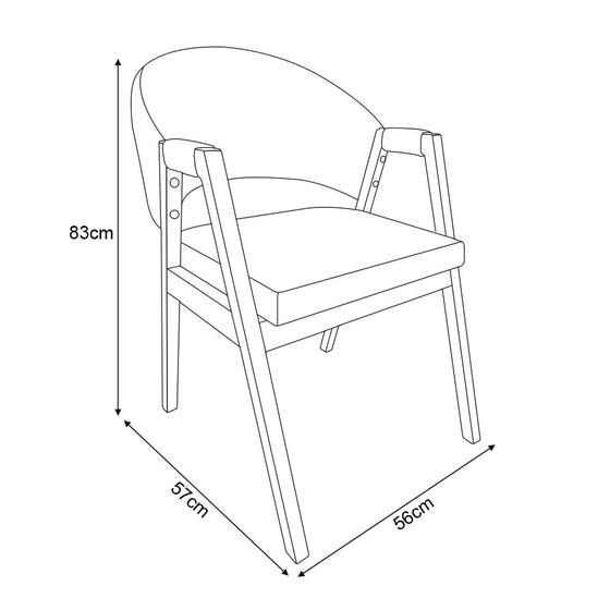 Imagem de Kit 6 Cadeiras Liz Ambiente Sala de Jantar Pés Madeira material sintético Preto e Boucle Bege