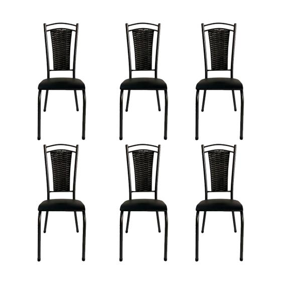 Imagem de Kit 6 Cadeiras para Cozinha Paris Preto - Wj Design