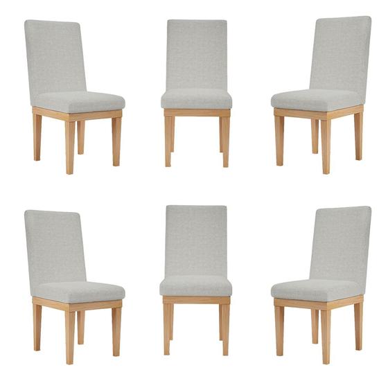 KIT 6 Cadeiras Reforçada para Mesa de Jantar Luxo Linho Menor preço em KIT 6 Cadeiras Reforçada para Mesa de Jantar Luxo Linho