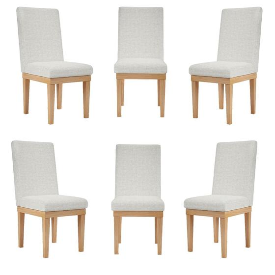 Imagem de KIT 6 Cadeiras Reforçada para Mesa de Jantar Luxo Linho