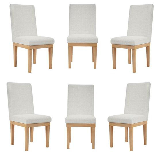 Menor preço em KIT 6 Cadeiras Reforçadas para Mesa de Jantar Tecido Linho