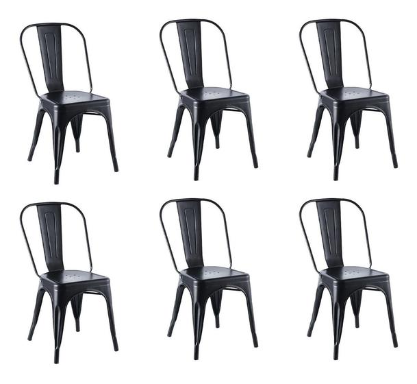 Imagem de Kit 6 Cadeiras Tolix Preta