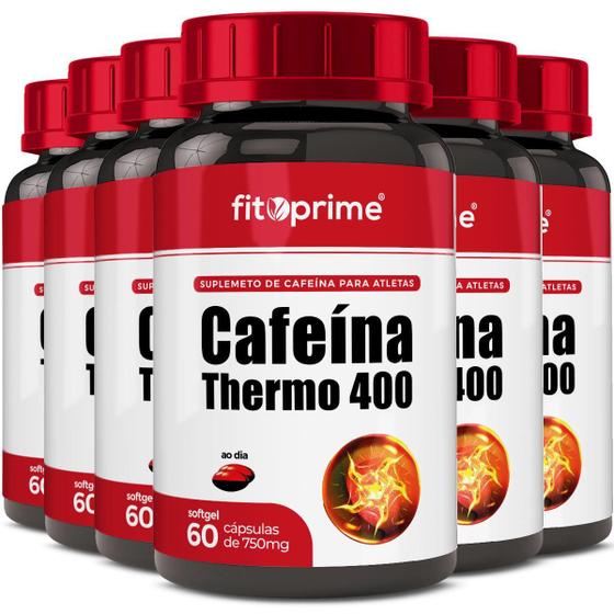 Imagem de Kit 6 Cafeína Thermo 400 Com 60 Cápsulas Fitoprime
