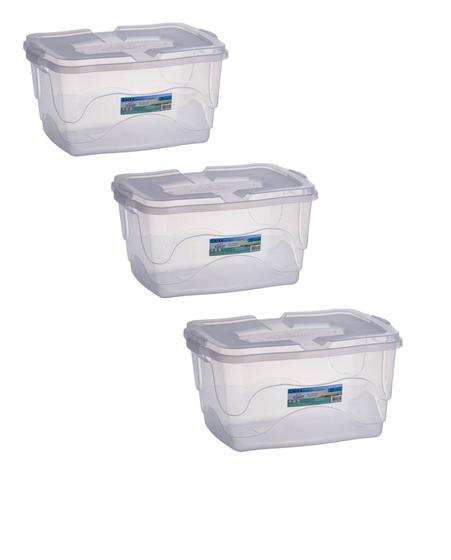 Kit 6 Caixas 20 Litros Organizadora Cesto Multiuso Organizador Transparente Reforçado Menor preço em Kit 6 Caixas 20 Litros Organizadora Cesto Multiuso Organizador Transparente Reforçado