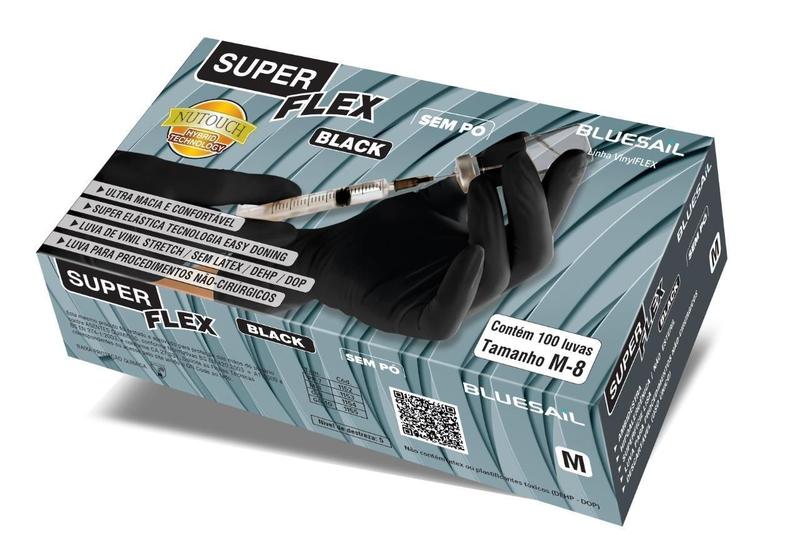 Imagem de Kit 6 Caixas De Luvas Superflex Nutouch - Tam P - Pretas