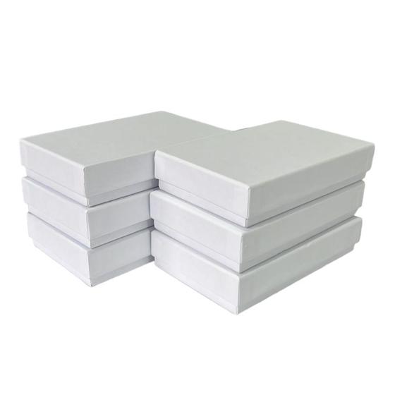 Imagem de Kit 6 Caixas de Papelão Embalagens Resistente Para Acessórios Branca 14cm x 8.6cm x 3cm