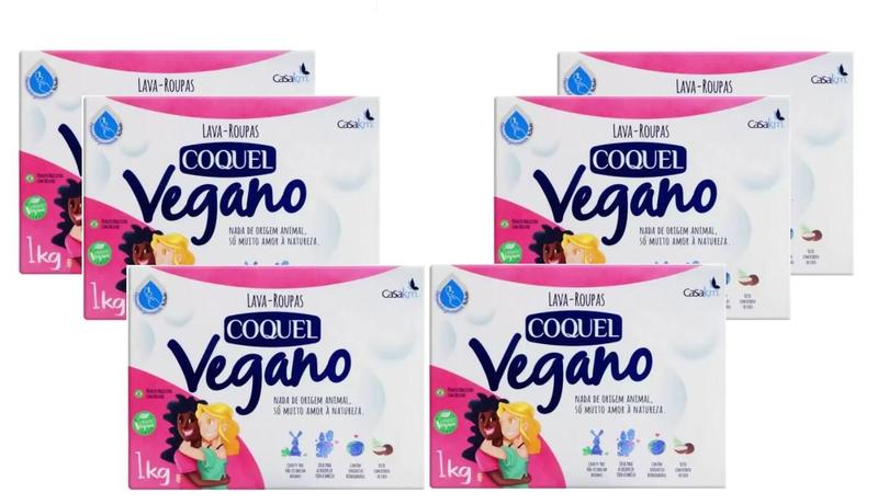 Imagem de Kit 6 caixas Lava Roupa Coco Biodegradável Vida Macia Vegano