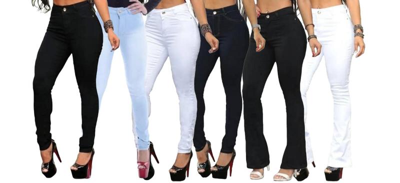 Imagem de Kit 6 Calças Jeans Femininas Skinny Hot Pants