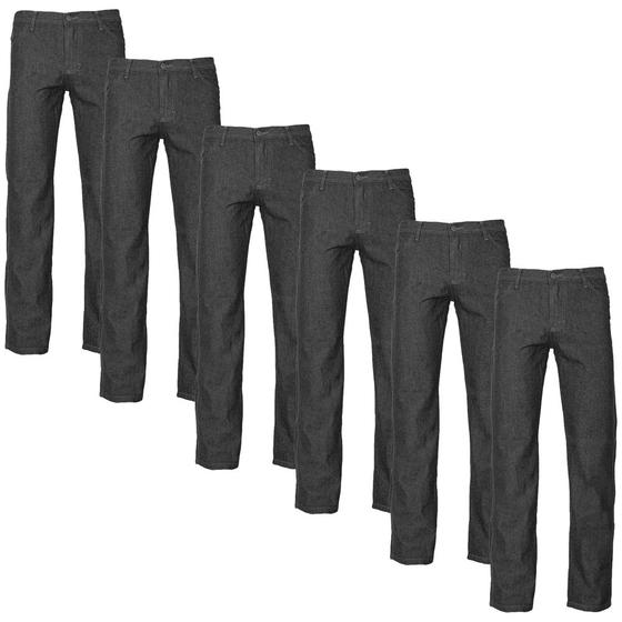 Imagem de Kit 6 Calças Jeans Masculina Tradicional Para Trabalho Reforçada