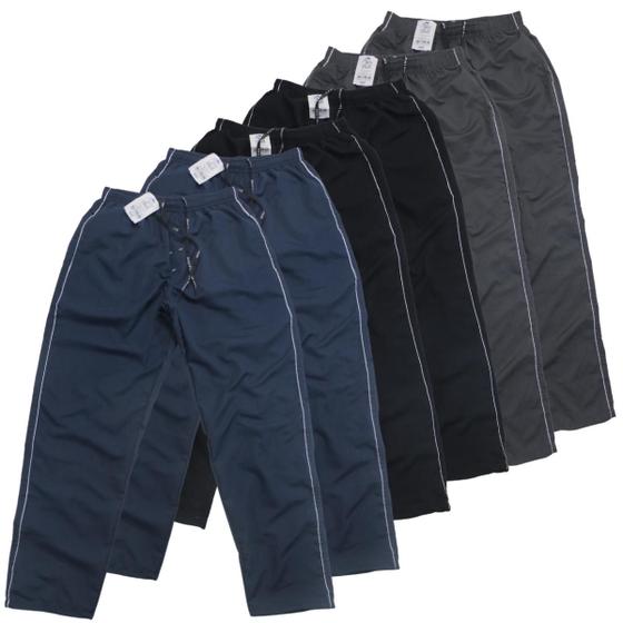 Imagem de Kit 6 calças masculina adulto tactel com elástico rota da onda