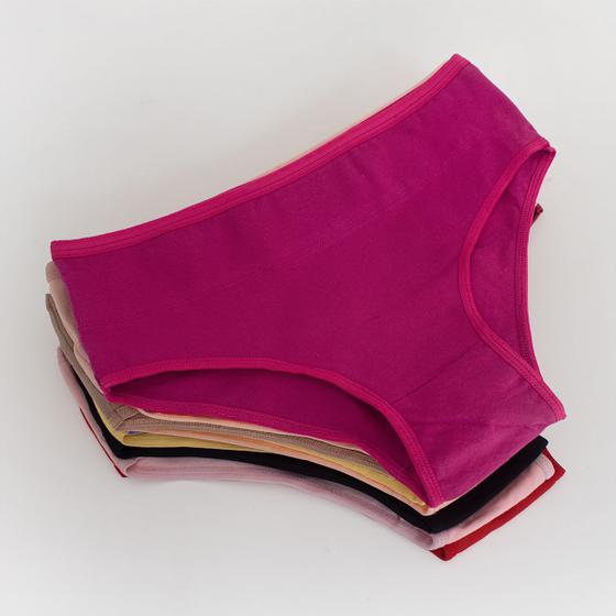 Imagem de Kit 6 calcinha de algodão plus size feminina Confortável