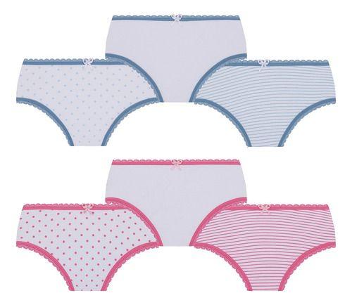 Imagem de Kit 6 Calcinha Lobinha Infantil Kids Lupo Algodão Estampada