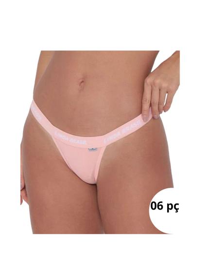 Imagem de Kit 6 Calcinha Tanga String Algodão Linda Brasil