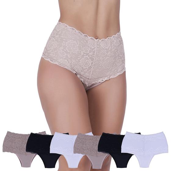 Imagem de Kit 6 Calcinhas Doçura Renda Sobreposta Concept Essentials