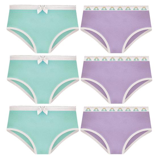 Imagem de Kit 6 Calcinhas Selene Algodão Infantil