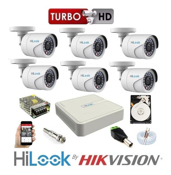 Imagem de Kit 6 Cam Hilook Full Hd 1080p 2.8mm Dvr 8ch 108g-f1 C/hd 1b