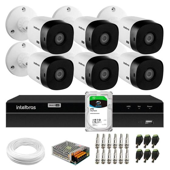Imagem de Kit 6 Câmeras Bullet HD 720p VHL 1120 B Infra 20m HDCVI + DVR 8 canais MHDX 1308 Detecção Inteligente de Movimento + HD 2TB