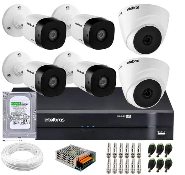 Kit 6 Câmeras de Segurança Intelbras Completo Dvr 8 ch + 6 Câmeras VHC 1120B + Hd 500GB Menor preço em Kit 6 Câmeras de Segurança Intelbras Completo Dvr 8 ch + 6 Câmeras VHC 1120B + Hd 500GB