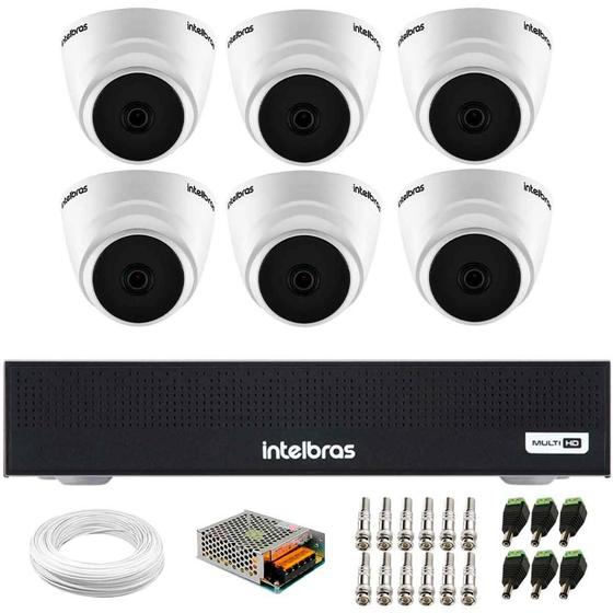 Imagem de Kit 6 Câmeras Dome VHL 1220 D G2 HDCVI 2 megapixels Intelbras Visão Noturna 20m + DVR Intelbras MHDX 3108-C 8 Canais