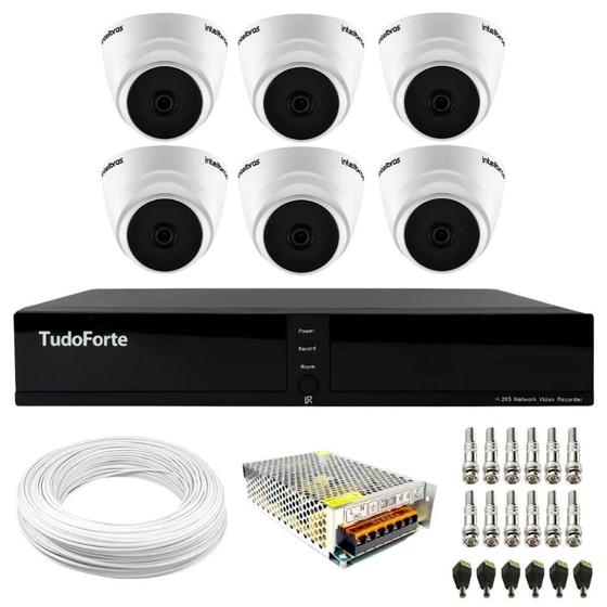 Imagem de Kit 6 Câmeras Dome VHL 1220 D G2 HDCVI 2 megapixels Intelbras Visão Noturna 20m + Dvr Tudo Forte TFHDX 3308 8 Canais Com App Xmeye