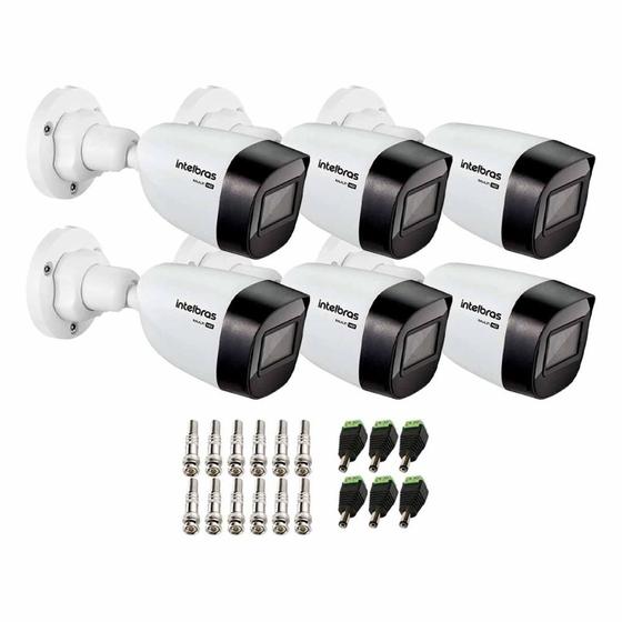 Imagem de Kit 6 Câmeras Intelbras VHD 1130 B HD 720p com Lente 2.8mm Visão Noturna 30m Resistente à Chuva IP67 + Conectores