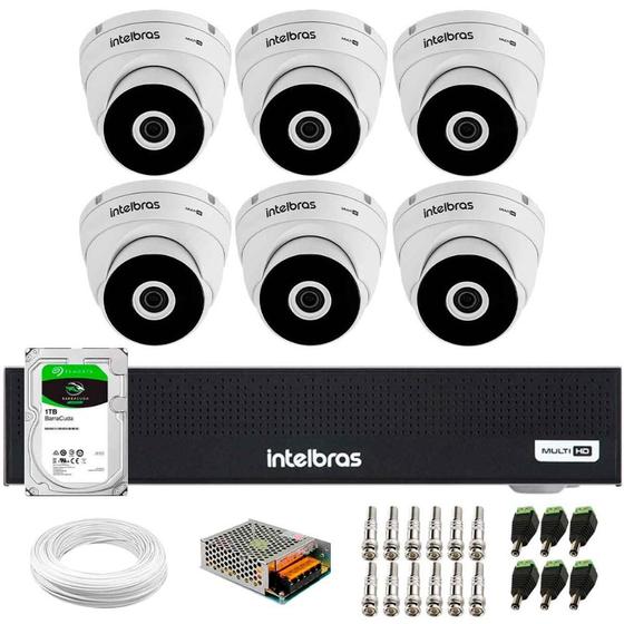 Imagem de Kit 6 Câmeras Intelbras VHD 3230 D G7 Dome Full HD 1080p Visão Noturna de 30m IP67 + Dvr Intelbras MHDX 1108-C 8 Canais + HD 1TB BarraCuda