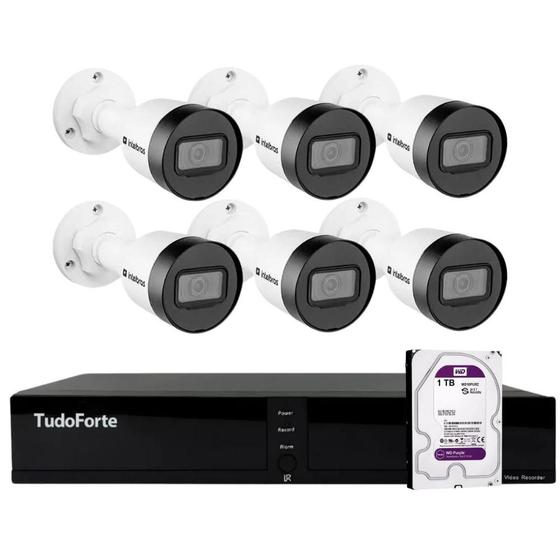 Imagem de Kit 6 Câmeras Intelbras VLP 1230 B IP Bullet Full HD 1080p IP67 Visão Noturna 30m + DVR Tudo Forte TFHDX 3308 8 Canais + HD 1TB Purple