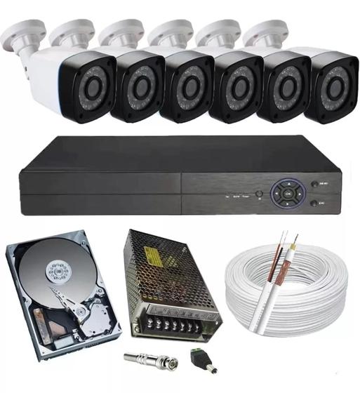 Imagem de Kit 6 Cameras Segurança  Dvr 8 Ch Full HD Hd 1TB