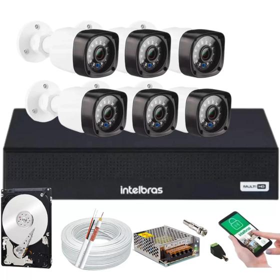 Imagem de Kit 6 Cameras Segurança Intelbras Dvr 8 Ch Full HD Hd 1TB