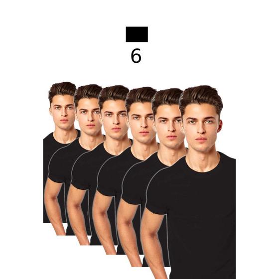 Imagem de Kit 6 Camisetas Básica Masculino Atacado Revenda Lisa Cores Slim Sem Esampa Algodão Premium