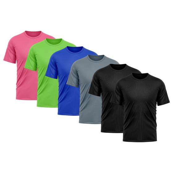 Kit Camisetas Masculina Dry Fit Proteção Solar UV Básica Lisa