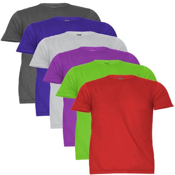 Imagem de Kit 6 Camisetas Masculinas Plus Size Malha Fria Tamanho G1