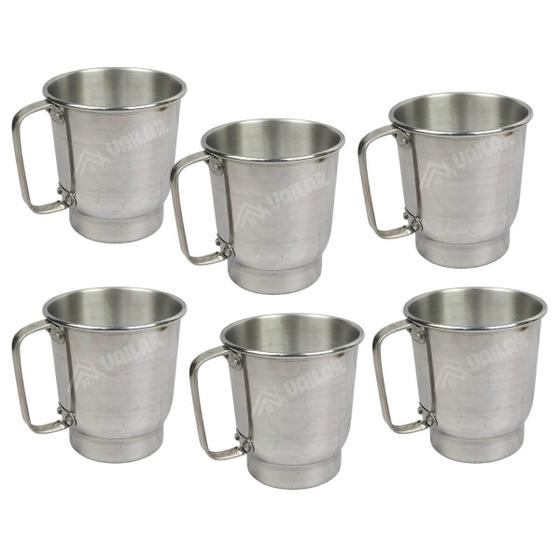 Imagem de Kit 6 Canecas De Aluminio 500 ml Chopp N10 Pop com alça